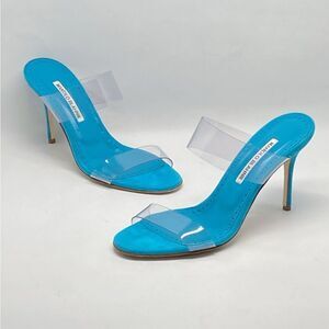 Manolo Blahnik Scolto 90MM PVC Mules size 38